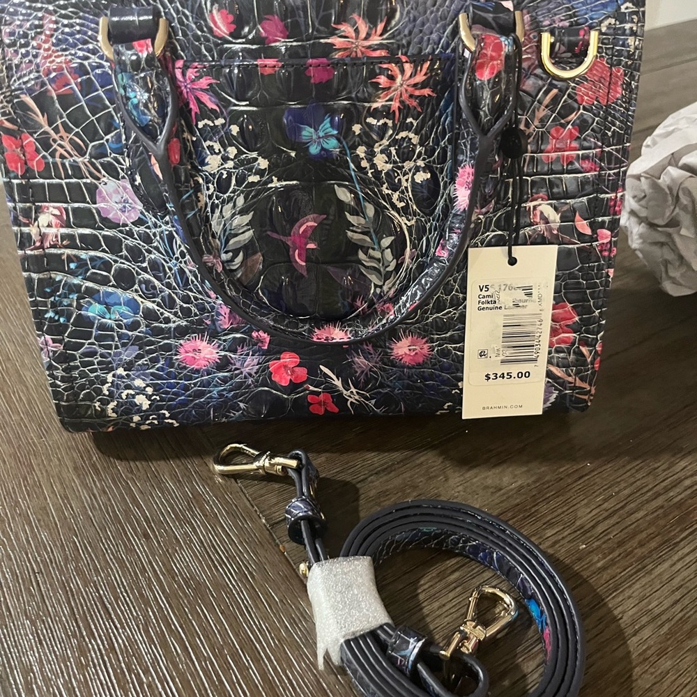 Brahmin Multicolor Floral Satchel - Picture 6 of 7
